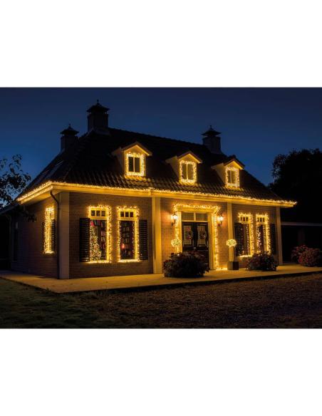 Guirnalda led connect (interconectable) mutltifunción 250 leds luz cálida con efecto intermitente exterior verde 18,7 m 87185339