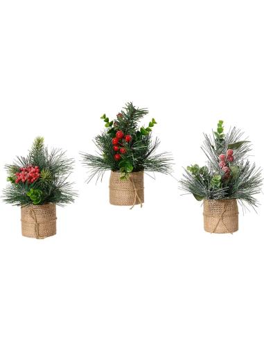 Plantas decoración pequeñas navidad uso interior 20 x 15 cm, 3 piezas 8720725547858 72786 EVERLANDS