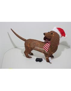 Perro marrón con gorro de navidad. 40 led 8721037717281 72847 BASIC & CO