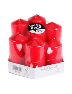 Velas rojas de diferentes medidas 7 uds 8721037265119 72853 BASIC & CO