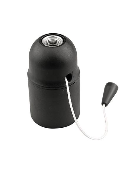 Portalamparas roscado liso con tirador e27 negro 8056039472266 44330 ARDITI