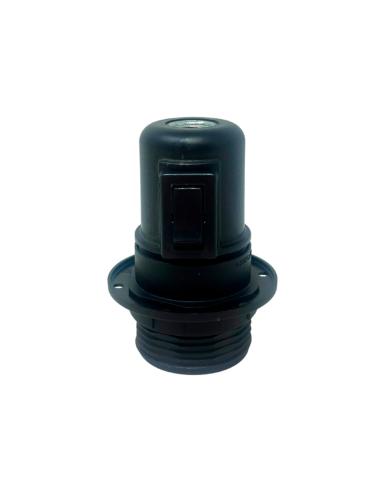 Portalámparas e27 con interruptor semiroscado con arandela 2 a 250 v negro 8056039474505 44338 ARDITI