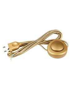Interruptor eléctrico de pié con cable, 2,5 a 250 v, 3 m, oro 8056039470095 45102 ARDITI