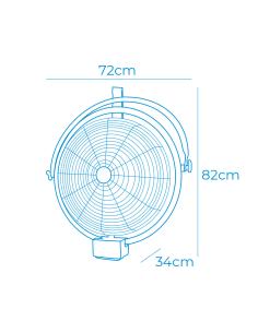 Ventilador industrial 120w 50cm pared-techo edm 8425998335200 33520 EDM 2
