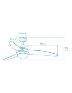 Ventilador de techo modelo egeo. color cromado potencia: 60w aspas: ø122cm con mando a distancia edm 8425998338041 33804 EDM 2
