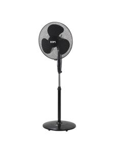 Ventilador de pie con base circular. color negro. potencia: 45w aspas: ø40cm altura regulable 110-130cm edm 8425998339451 33945 