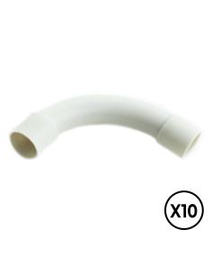 Manguito pvc curvado a 90° ø 25 mm, gris, 10 unidades 8436554328727 60017 TUPERSA