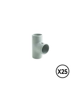 Manguito en t inspeccionable de pvc ø 16 mm, gris, 25 unidades 8436029904265 60027 TUPERSA