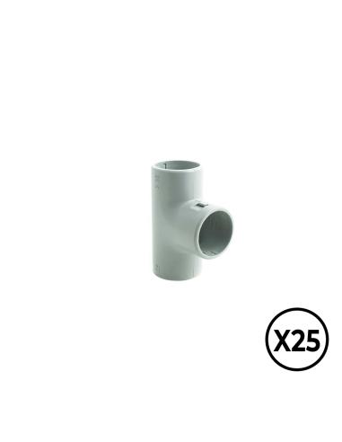 Manguito en t inspeccionable de pvc ø 16 mm, gris, 25 unidades 8436029904265 60027 TUPERSA