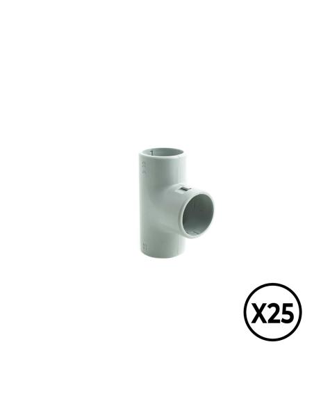 Manguito en t inspeccionable de pvc ø 16 mm, gris, 25 unidades 8436029904265 60027 TUPERSA