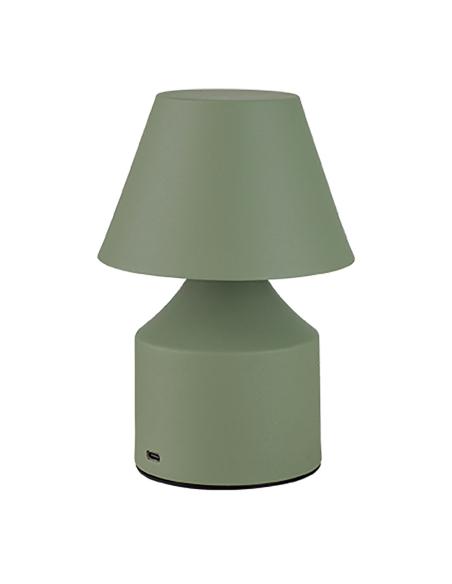 Lámpara metálica led 3cct de mesa recargable 2 w 200 lm, verde, ø110 x 163 mm 8435151095902 30076 FBRIGHT