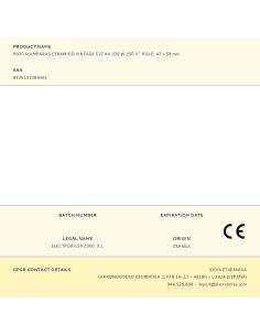 Portalámparas cerámico vintage e27 4 a 100 w 250 v~ rojo, ø47 x 59 mm 8435151088461 44148 F-LINE 2