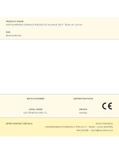 Portalámparas cerámico vintage e27 4 a 100 w 250 v~ rosa, ø47 x 59 mm 8435151063161 44149 F-LINE 2