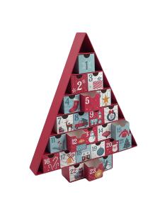 Calendario de adviento de cartón, en forma de árbol de navidad, 32,5 x 5 x 39 cm 8434504109938 71049 FUNNY XMAS