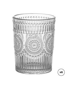 Vaso de cristal con relieve 300 ml, 6 uds 8434504118183 78981 OVENZA