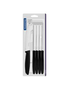 Cuchillos dentados para carne punta redonda, plenus, negro, 6 uds 7891112289048 29086 TRAMONTINA 2