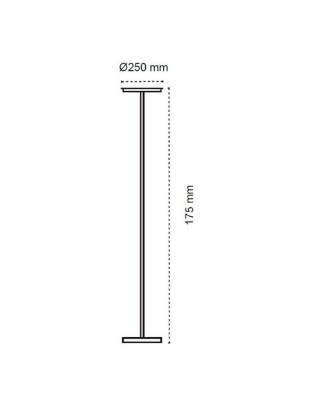 Lámpara de pie led dencel, 24 w, 3cct, dim, 2200 lm, negra, ø25 x 175 cm 8435775602814 30218 CRISTALRECORD