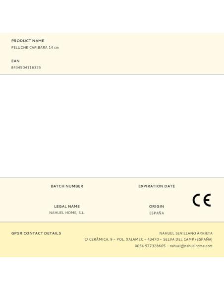 Peluche capibara 14 cm 8434504116325 69004 CAISON