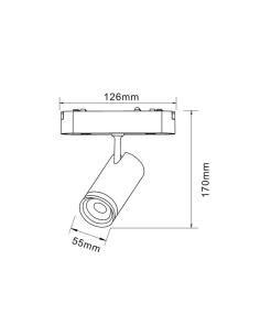 Foco carril SPOT SLIM 48V, 18W, 10-55º ajustable, negro 2