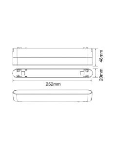 Foco carril SNOW SLIM 252mm Basculante 48V, 12W, 90º, negro 2