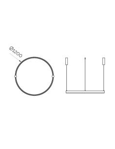 TUBE Pendant FLEX 48V, 30W, 360º, 2m 2