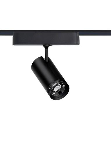 Foco carril SPOT SLIM 48V, 12W, 10-55º ajustable, negro