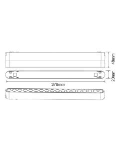 Foco carril SNOW SLIM 378mm Basculante 48V, 18W, 24º, negro 2