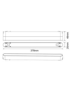 Foco carril SNOW SLIM 378mm Basculante 48V, 18W, 90º, negro 2