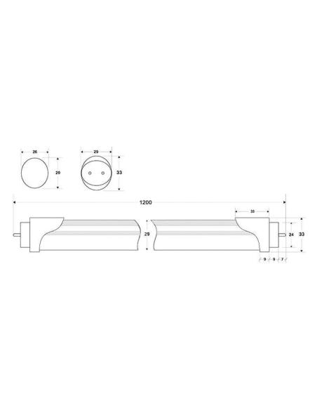 Tubo LED T8 18W, 120cm, PLANT GROW Full Spectrum, Crecimiento de plantas, IP65
