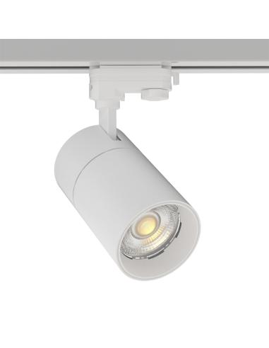 Foco carril Monofásico PIKE RAIL LED blanco 30W, CCT, Triac regulable