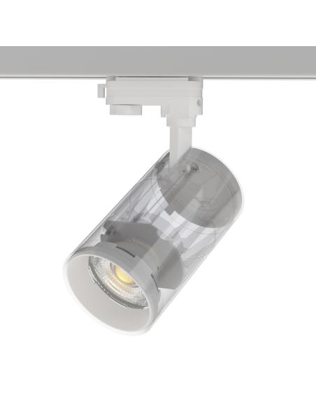 Foco carril Monofásico PIKE RAIL LED blanco 30W, CCT, Triac regulable