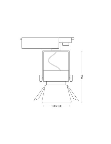 Foco carril Monofásico CINEMA chip CREE led, blanco, 35W