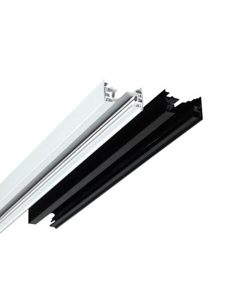 Carril monofásico con conector, 1 metro, blanco, cuadrado