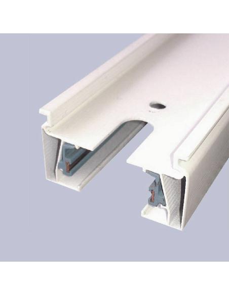 Carril monofásico con conector, 1 metro, blanco, cuadrado