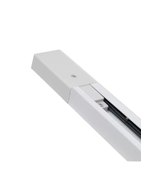 Carril monofásico con conector, 1 metro, blanco, cuadrado