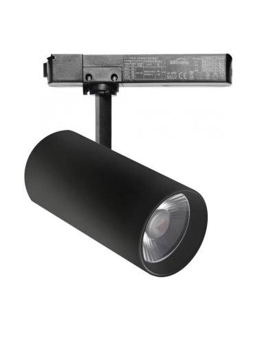 Foco carril Monofásico SAMOS, 40W-34W, negro, 24º-60º, UGR13, CCT