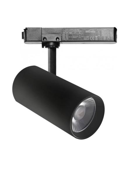 Foco carril Monofásico SAMOS, 40W-34W, negro, 24º-60º, UGR13, CCT