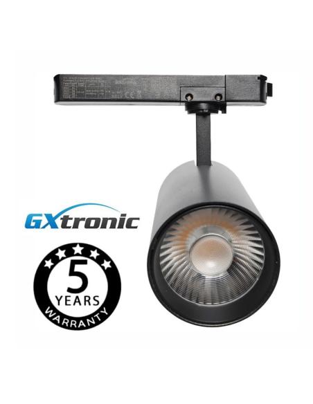 Foco carril Monofásico SAMOS, 40W-34W, negro, 24º-60º, UGR13, CCT