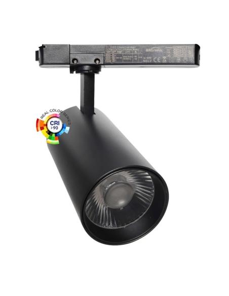 Foco carril Monofásico SAMOS, 40W-34W, negro, 24º-60º, UGR13, CCT