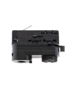 Conector foco a carril trifásico, negro