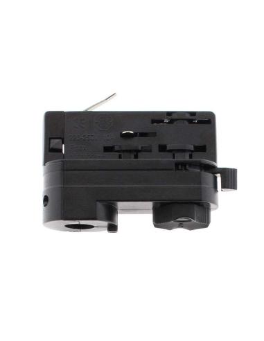Conector foco a carril trifásico, negro