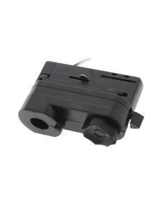 Conector foco a carril trifásico, negro 2