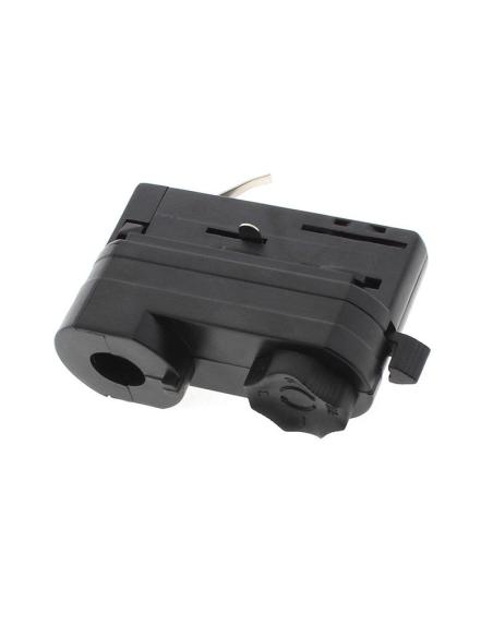 Conector foco a carril trifásico, negro