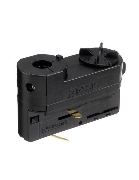 Conector foco a carril trifásico, negro
