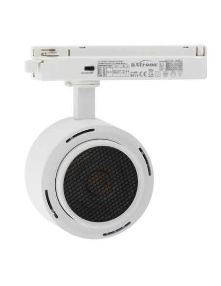 Foco carril Monofásico ROMA, 40W-34W, blanco, regulable 24º-60º, UGR13, CCT