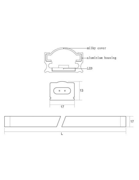 Barra LED Profresh, 9W, 56cm, Pescadería