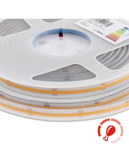 Tira LED Monocolor COB, DC24V, 5m (512Led/m), 60W, IP67, Carnes y frutas