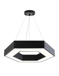 Luminaria colgante o superficie XAGON, Ø600mm, 50W, negro