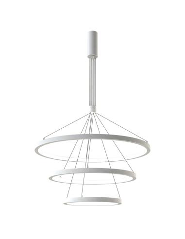 Luminaria colgante TRICYCLE IN, 108W, blanco, Ø807+Ø600+Ø395mm, TRIAC regulable