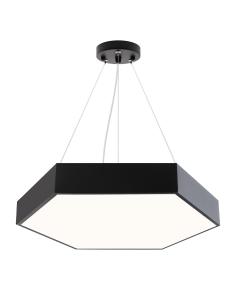 Luminaria colgante o superficie XAGON FULL, Ø600mm, 50W, negro